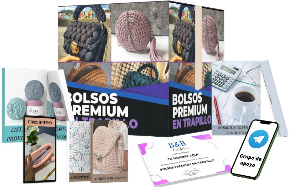 bolsos a crochet con trapillo